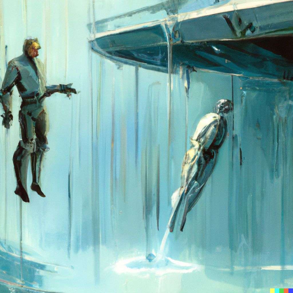the discovery of gravity, by Syd Mead